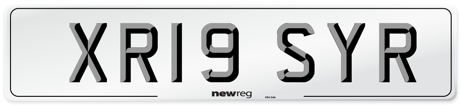 XR19 SYR Number Plate from New Reg